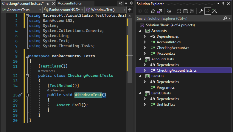 Unit Testing C# With MS Test